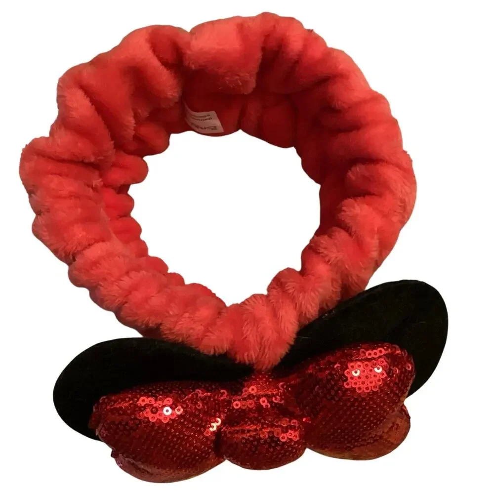 NWOT The Crème Shop x Disney 3D Minnie Mouse Red Teddy Headyband Ruby Glitz